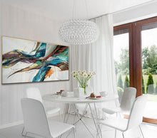 Load image into Gallery viewer, Blue White Gold Abstract Patinting Colorful Modern Canvas Art Wp025
