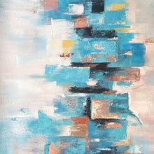 Load image into Gallery viewer, Blue White Pink Abstract Acrylic Painting Modern Art Wp079