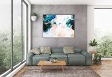 Load image into Gallery viewer, Blue White Pink Abstract Canvas Art Original Paintings Kp117