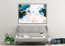 Load image into Gallery viewer, Blue White Pink Abstract Canvas Art Original Paintings Kp117