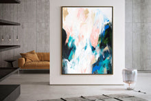Load image into Gallery viewer, Blue White Pink Abstract Canvas Art Original Paintings Kp117