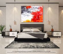 Load image into Gallery viewer, Blue White Red Abstract Painting for Dining Room Kp103