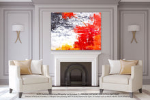 Load image into Gallery viewer, Blue White Red Abstract Painting for Dining Room Kp103