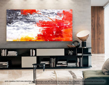 Load image into Gallery viewer, Blue White Red Abstract Painting for Dining Room Kp103