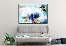 Load image into Gallery viewer, Blue White Yellow Abstract Painting Coloful Paintings On Canvas Kp119