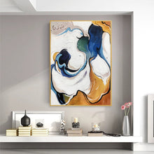 Load image into Gallery viewer, Blue White Yellow Abstract Painting Modern Canvas Art Sp092