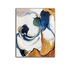Load image into Gallery viewer, Blue White Yellow Abstract Painting Modern Canvas Art Sp092