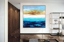 Load image into Gallery viewer, Blue Yellow Abstract Painting Seascape horizon Painting Kp088