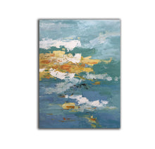 Load image into Gallery viewer, Blue Yellow White Abstract Painting Original Contemporary Painting Sp089