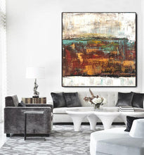 Load image into Gallery viewer, Brown And Yellow Gtay Texture Abstract Paintings On Canvas Sp057