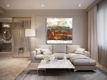 Load image into Gallery viewer, Brown And Yellow Gtay Texture Abstract Paintings On Canvas Sp057