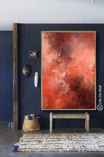 Load image into Gallery viewer, Brown Peach Red Abstract Painting Original Abstract Art Wp058