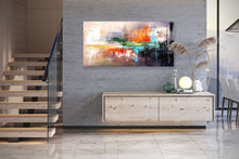 Load image into Gallery viewer, Brown Red Blue Acrylic Painting Bathroom Wall Art Kp094