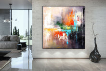 Load image into Gallery viewer, Brown Red Blue Acrylic Painting Bathroom Wall Art Kp094