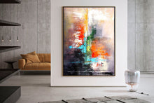 Load image into Gallery viewer, Brown Red Blue Acrylic Painting Bathroom Wall Art Kp094