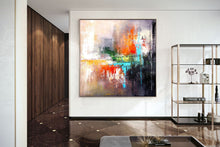 Load image into Gallery viewer, Brown Red Blue Acrylic Painting Bathroom Wall Art Kp094