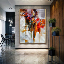 Load image into Gallery viewer, Brown Red White Abstract Painting Colorful Living Room Art Wp052
