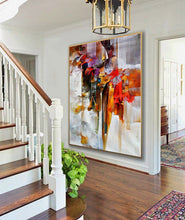 Load image into Gallery viewer, Brown Red White Abstract Painting Colorful Living Room Art Wp052