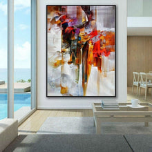 Load image into Gallery viewer, Brown Red White Abstract Painting Colorful Living Room Art Wp052
