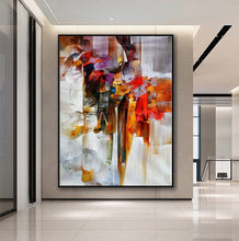 Load image into Gallery viewer, Brown Red White Abstract Painting Colorful Living Room Art Wp052