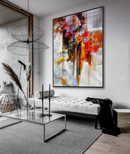 Load image into Gallery viewer, Brown Red White Abstract Painting Colorful Living Room Art Wp052