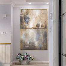 Load image into Gallery viewer, Brown Tree Art Lake Scenery Acrylic Painting Landscape Home Decoration Wp003