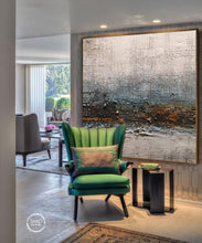 Load image into Gallery viewer, Brown White Gray Abstract Painting for Office Sp013