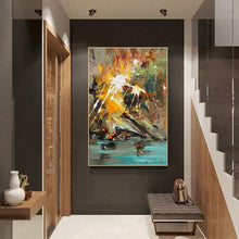 Load image into Gallery viewer, Brown Yellow Gray Painting Minimalist Abstract Painting Kp115