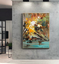 Load image into Gallery viewer, Brown Yellow Gray Painting Minimalist Abstract Painting Kp115