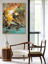 Load image into Gallery viewer, Brown Yellow Gray Painting Minimalist Abstract Painting Kp115