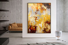 Load image into Gallery viewer, Brown Yellow Grey Modern Wall Art Wall Art Decor Original Abstract Art Kp107