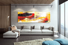 Load image into Gallery viewer, Brown Yellow Red Modern Wall Art White Abstract Painting Kp108