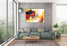 Load image into Gallery viewer, Brown Yellow Red Modern Wall Art White Abstract Painting Kp108