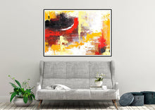 Load image into Gallery viewer, Brown Yellow Red Modern Wall Art White Abstract Painting Kp108