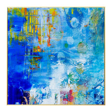 Load image into Gallery viewer, Bule Abstract Painting On Canvas Red Color Mixture White Painting Wp029