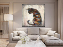 Load image into Gallery viewer, Cat Painting Abstract Animal Painting Living Room Art Sp042