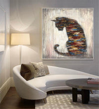Load image into Gallery viewer, Cat Painting Abstract Animal Painting Living Room Art Sp042