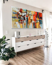 Load image into Gallery viewer, Colorful Abstract Painting Red Modern Canvas Painting Sp074