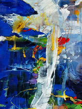 Load image into Gallery viewer, Colorful Painting Bright Color Brush Stroke Blue Green XL Canvas Art Sp077