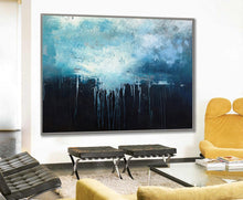 Load image into Gallery viewer, Dark Blue Abstract Canvas Painting Sky Landscape Oil Painting Sp079