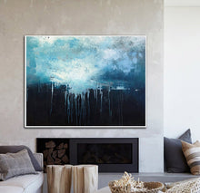 Load image into Gallery viewer, Dark Blue Abstract Canvas Painting Sky Landscape Oil Painting Sp079