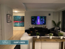 Load image into Gallery viewer, Dark Blue Abstract Painting Original Artwork Green Texture Painting Sp047