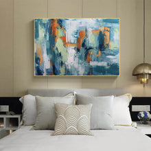 Load image into Gallery viewer, Dark Blue Yellow White Acrylic Painting Palette Knife Canvas Art Wp066