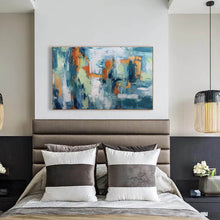 Load image into Gallery viewer, Dark Blue Yellow White Acrylic Painting Palette Knife Canvas Art Wp066