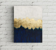 Load image into Gallery viewer, Deep Blue Gold Leaf Abstract Painting Modern Wall Abstract Art Sp062