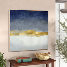 Load image into Gallery viewer, Deep Blue White Gold Minimalist Abstract Painting For Office Sp003