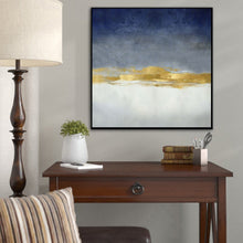 Load image into Gallery viewer, Deep Blue White Gold Minimalist Abstract Painting For Office Sp003