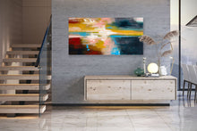 Load image into Gallery viewer, Deep Blue Yellow Pink Painting on Canvas Contemporary Abstract Art Kp081