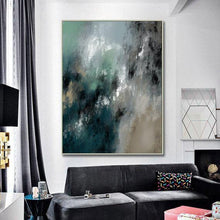 Load image into Gallery viewer, Deep Green Gray Abstract Painting Contemporary Art On Canvas Kp087