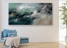 Load image into Gallery viewer, Deep Green Gray Abstract Painting Contemporary Art On Canvas Kp087